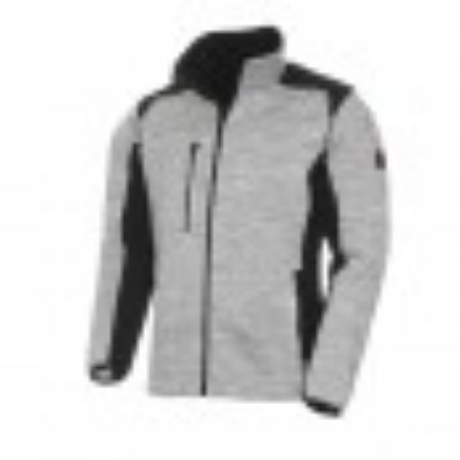 Leikatex Strick-Fleecejacke Refleece , Größe: XS, Farbe: Hellgrau Meliert 490520  