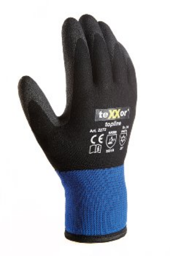 teXXor 2272, Größe: 9 (L) NylonWinterhandschuh, InnenfuPolyacryl-, HPT-Beschichtung (schwarz)  