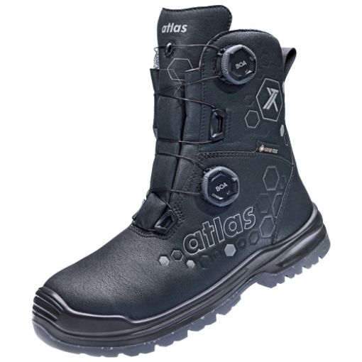 Atlas hoher Sicherheitsstiefel XT 1050 BOA GTX, Größe: 47, Weite: 10 EN ISO 20345 S3 SRC ESD Lightweight Schaftkonstruktion, Aluminiumkappe, XP metallfreie Durchtritthemmung, 2xBOA-Verschluss 