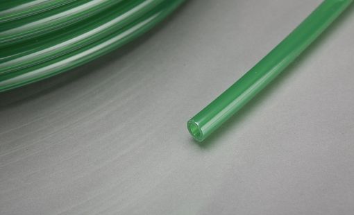 PVC Schlauch 6x2 mm, grün transparent Innendurchmesser 6 mm, Wandstärke 2 mm, Außendurchmesser 10 mm, RL100 Lebensmittelechter Schlauch für Luft und Flüssigkeiten 